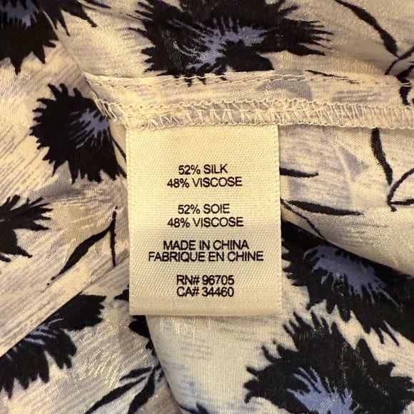 Rebecca Taylor Silk Thistle Fleur Long Sleeve Keyhole Blouse - Picture 9 of 14